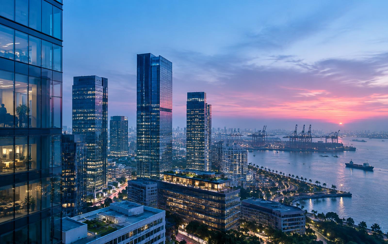 Modern Indian business skyline
